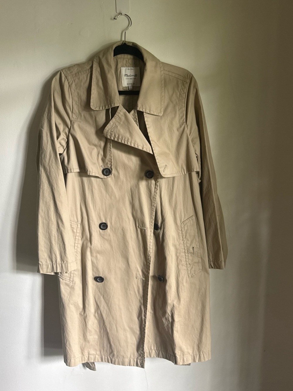 Classic Madewell Beige Trench Coat - Lightweight Double-Breasted